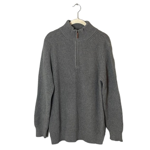 Goodlife Men’s 1/4 Zip Chunky Gray Sweater Size Medium - Picture 1 of 6